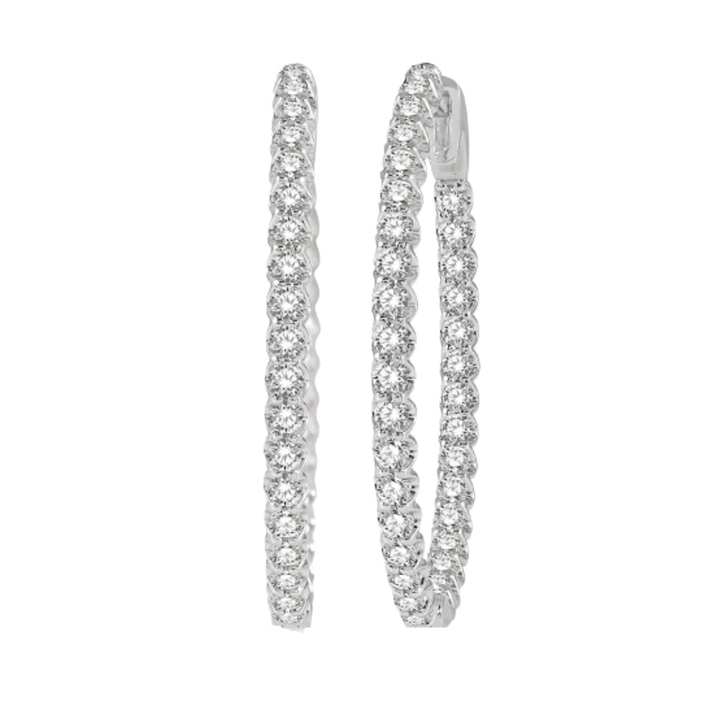 2.00cttw Diamond In and Out Oval Hoop Earrings 2.00cttw Diamond In and Out Oval Hoop Earrings