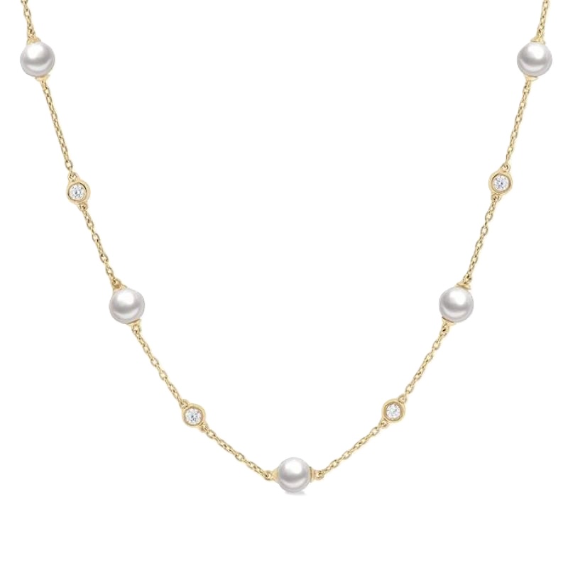 Pearl and Diamond Necklace Pearl and Diamond Necklace