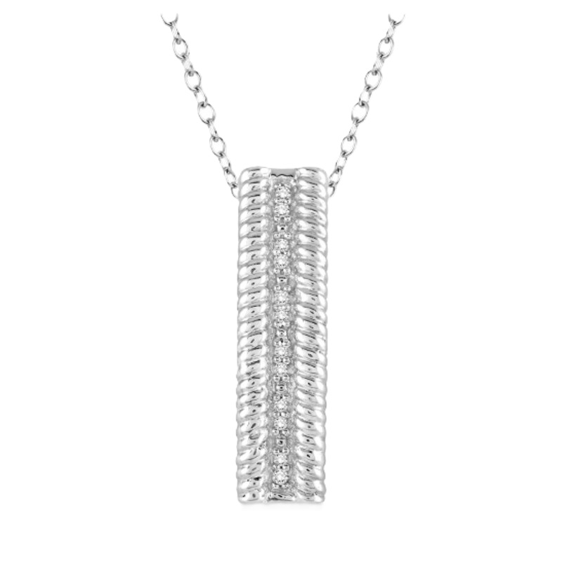 Silver Rope Diamond Pendant Silver Rope Diamond Pendant