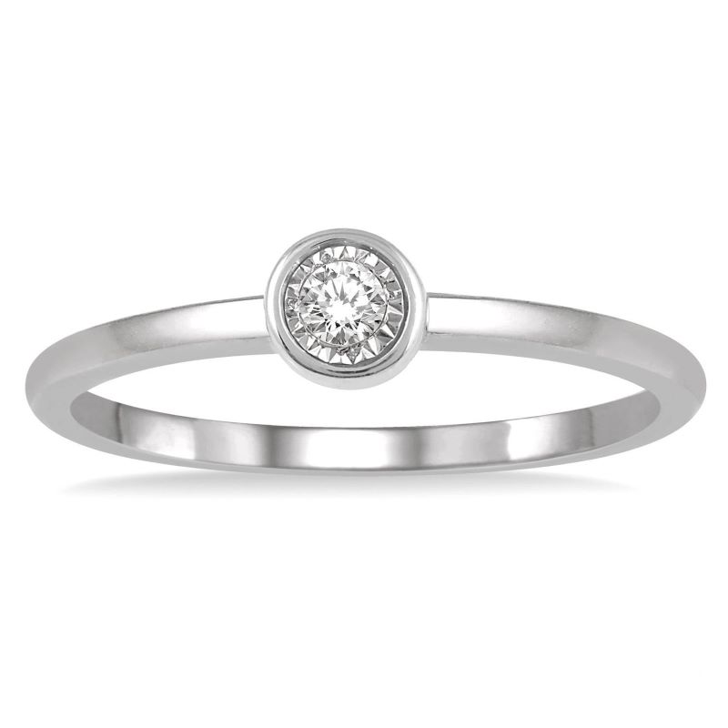 10k White Gold .03ct Round Diamond Promise Ring 10k White Gold .03ct Round Diamond Promise Ring