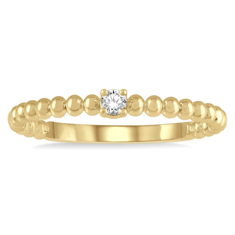 Diamond Rope Bead Stackable Ring Diamond Rope Bead Stackable Ring
