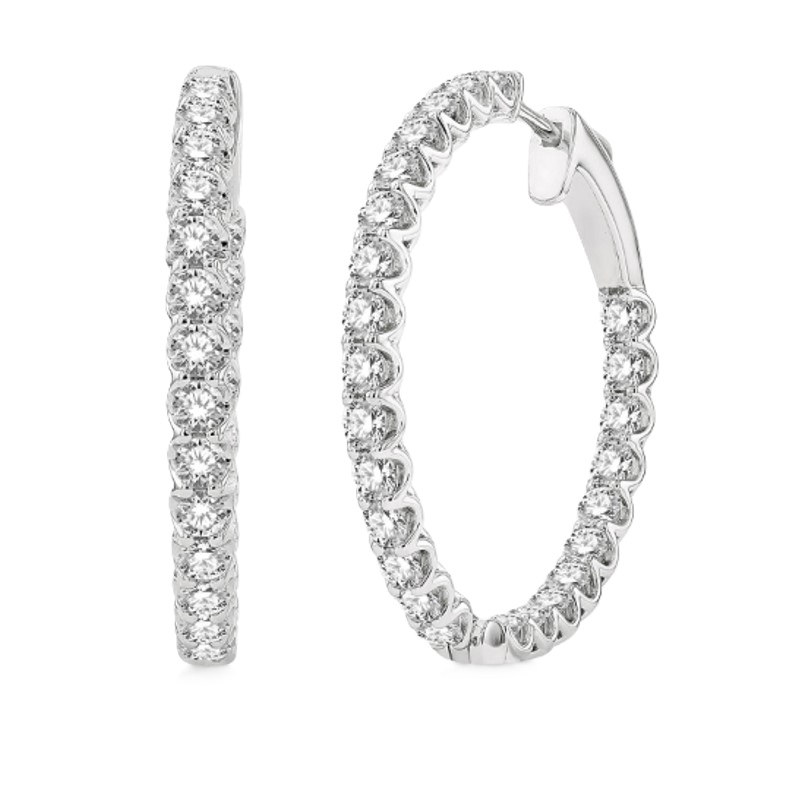 3cttw Diamond In-Out Hoop Earrings 3cttw Diamond In-Out Hoop Earrings