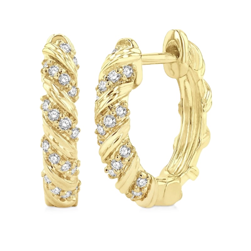Swirl Diamond Huggie Earrings Swirl Diamond Huggie Earrings