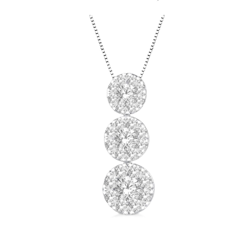 Vertical Diamond Cluster Pendant 1/3ct Vertical Diamond Cluster Pendant 1/3ct