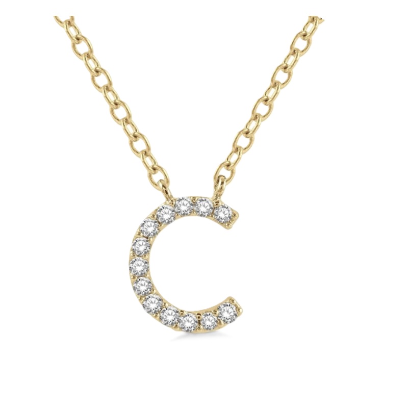 Block 'C' Initial Diamond Pendant Block 'C' Initial Diamond Pendant