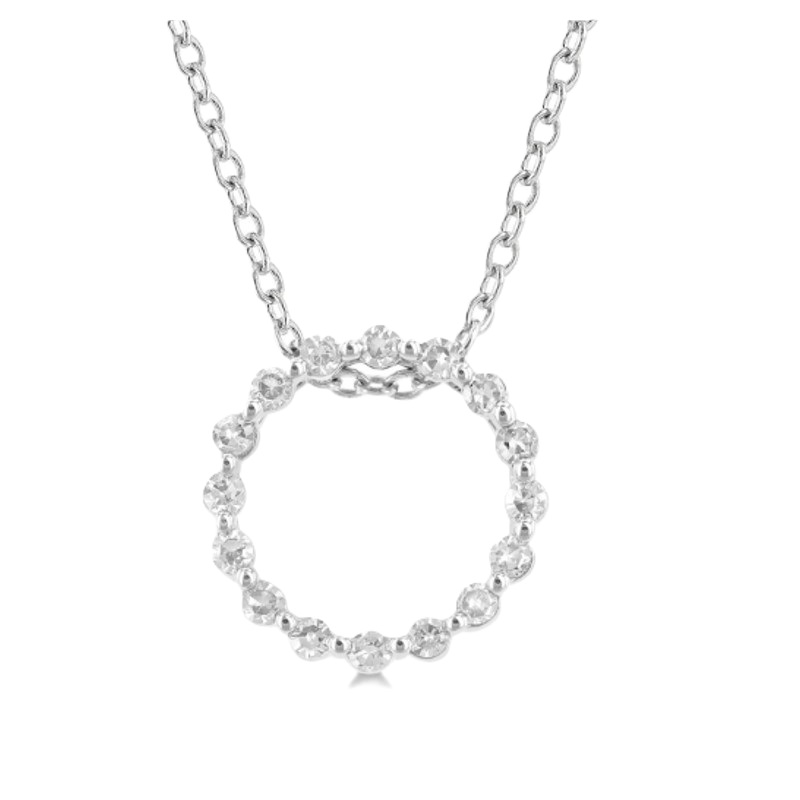 Silver Diamond Circle Pendant