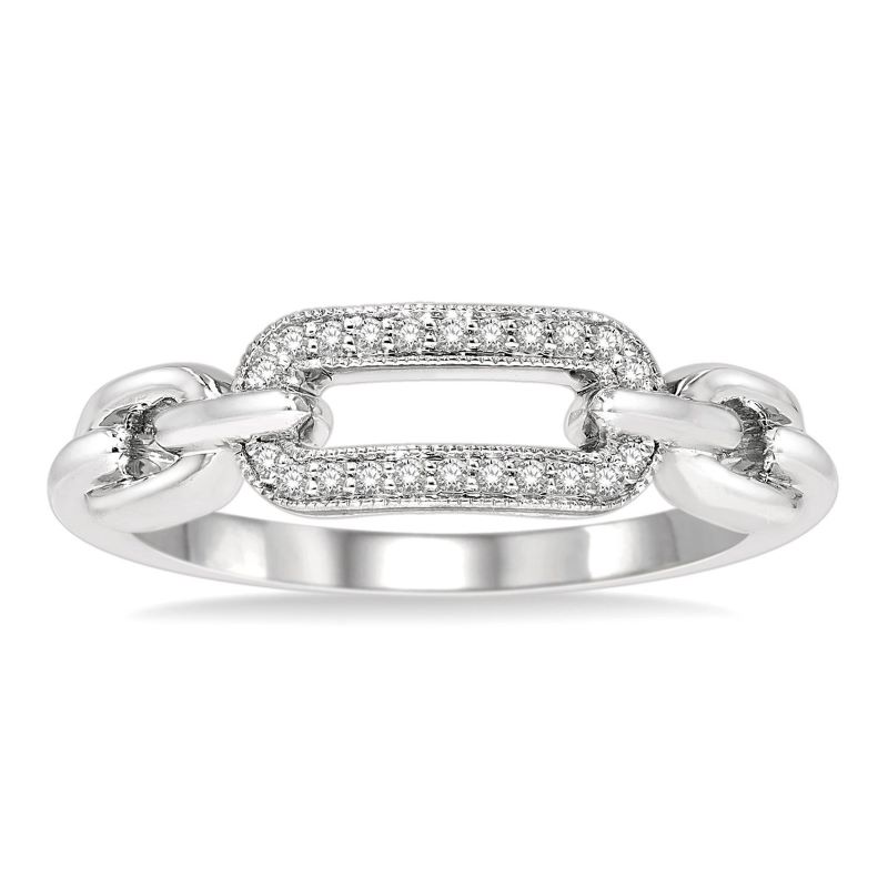 Silver Paper Clip Diamond Fashion Ring Silver Paper Clip Diamond Fashion Ring