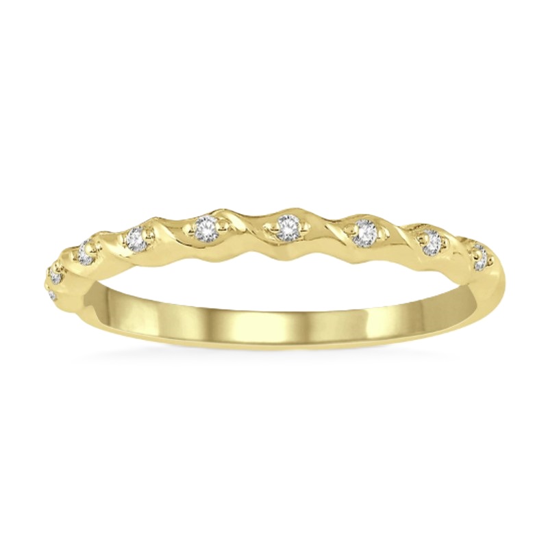 14k Yellow Gold Diamond Stackable Ring 14k Yellow Gold Diamond Stackable Ring