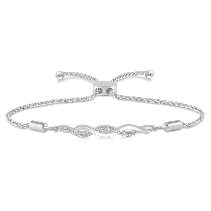 Sterling Silver Infinity Swirl Diamond Bracelet Sterling Silver Infinity Swirl Diamond Bracelet