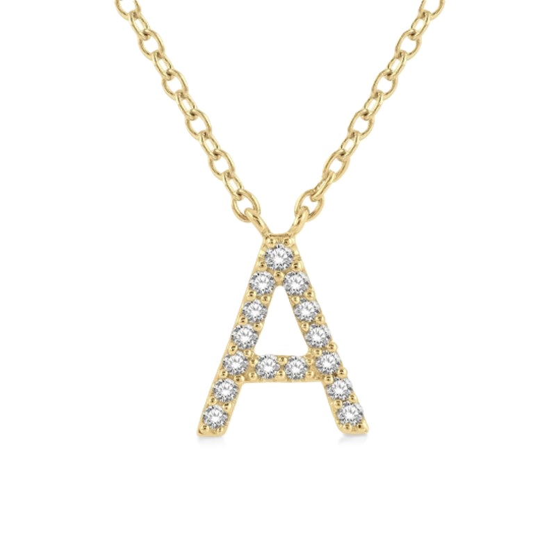 Block 'A' Initial Diamond Pendant Block 'A' Initial Diamond Pendant