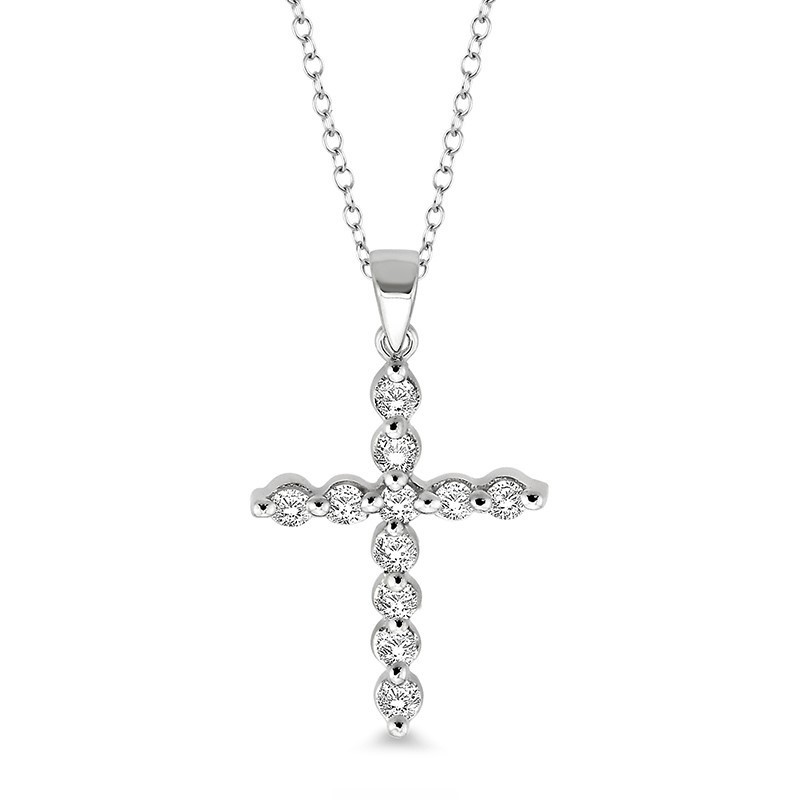 Sterling Silver Diamond Cross Pendant Sterling Silver Diamond Cross Pendant