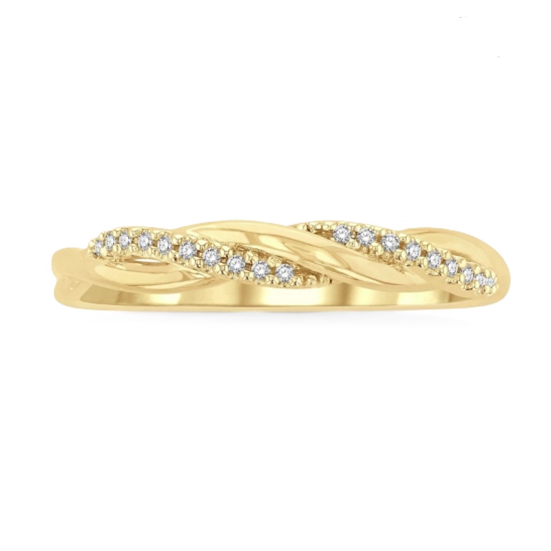 10k Yellow Gold Diamond Swirl Fashion Ring 10k Yellow Gold Diamond Swirl Fashion Ring