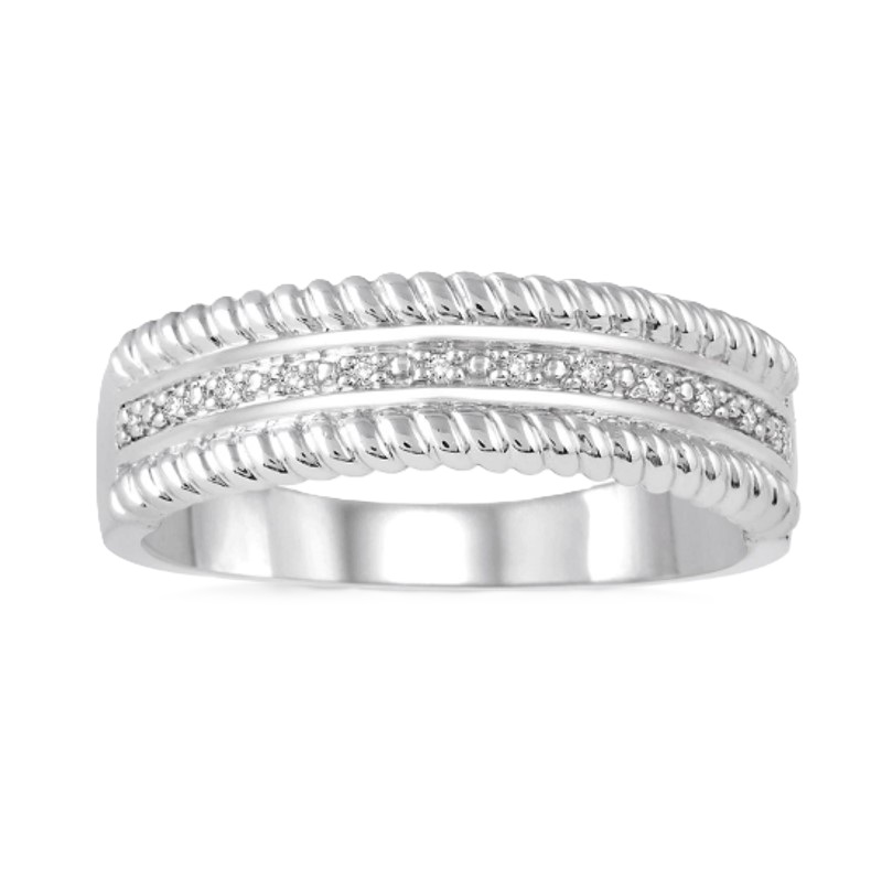 Silver Rope Diamond Ring Silver Rope Diamond Ring