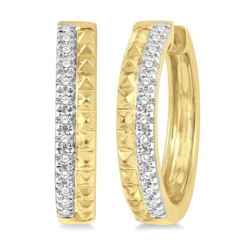 Diamond Pyrmaid Petite Huggie Earrings Diamond Pyrmaid Petite Huggie Earrings