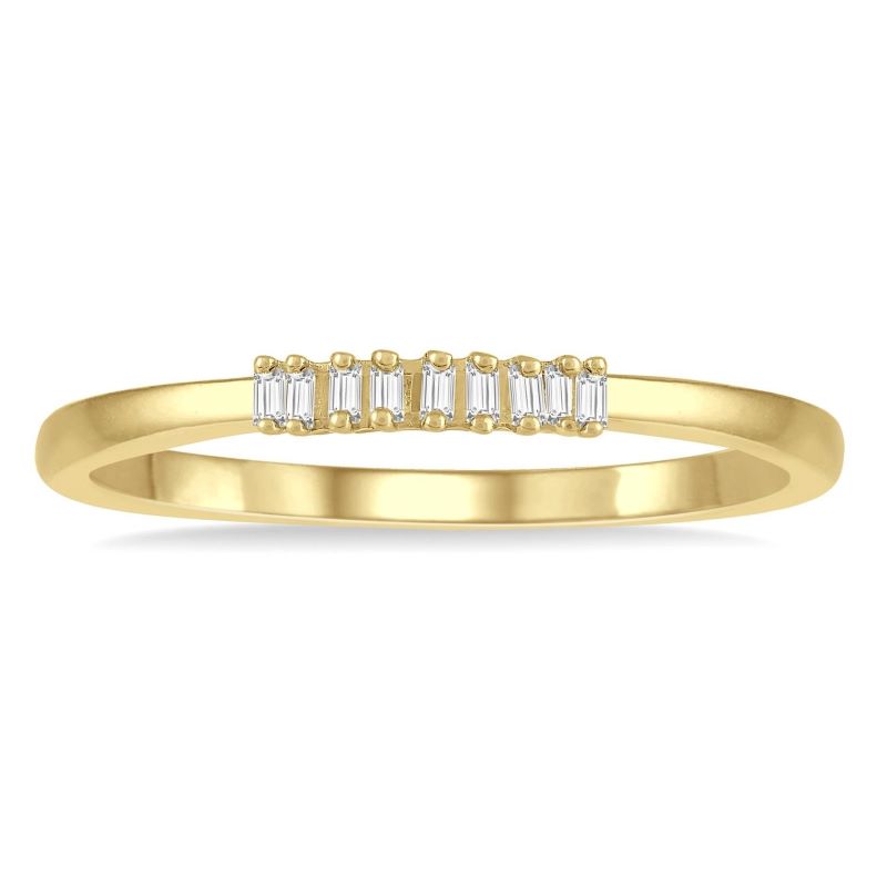 10k Yellow Gold Baguette Diamond Stackable Ring 10k Yellow Gold Baguette Diamond Stackable Ring