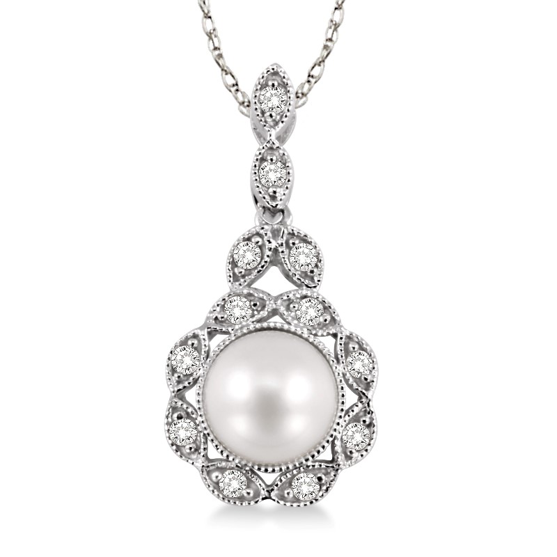 Pearl and Diamond Pendant Pearl and Diamond Pendant