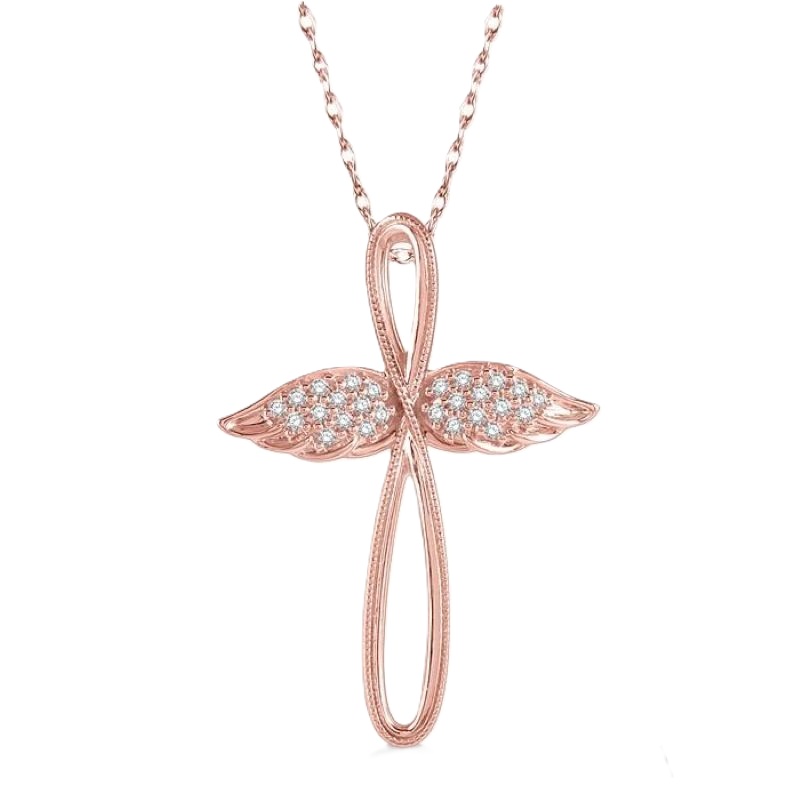 Diamond Angel Wing Cross Pendant Diamond Angel Wing Cross Pendant