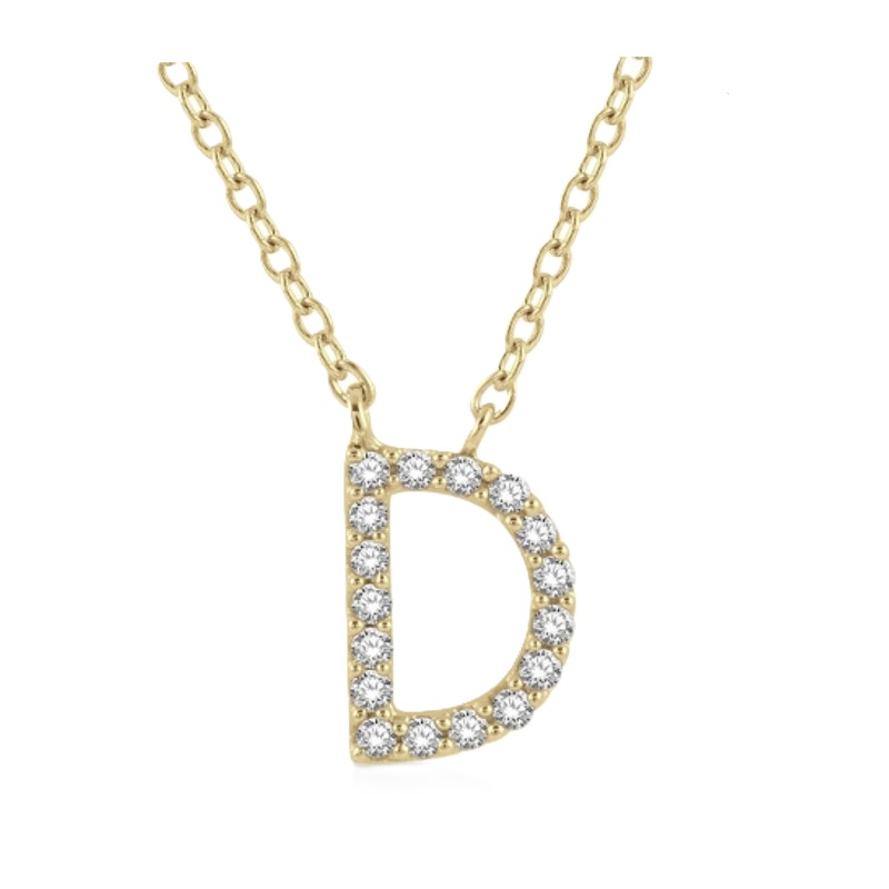Block 'D' Initial Diamond Pendant Block 'D' Initial Diamond Pendant