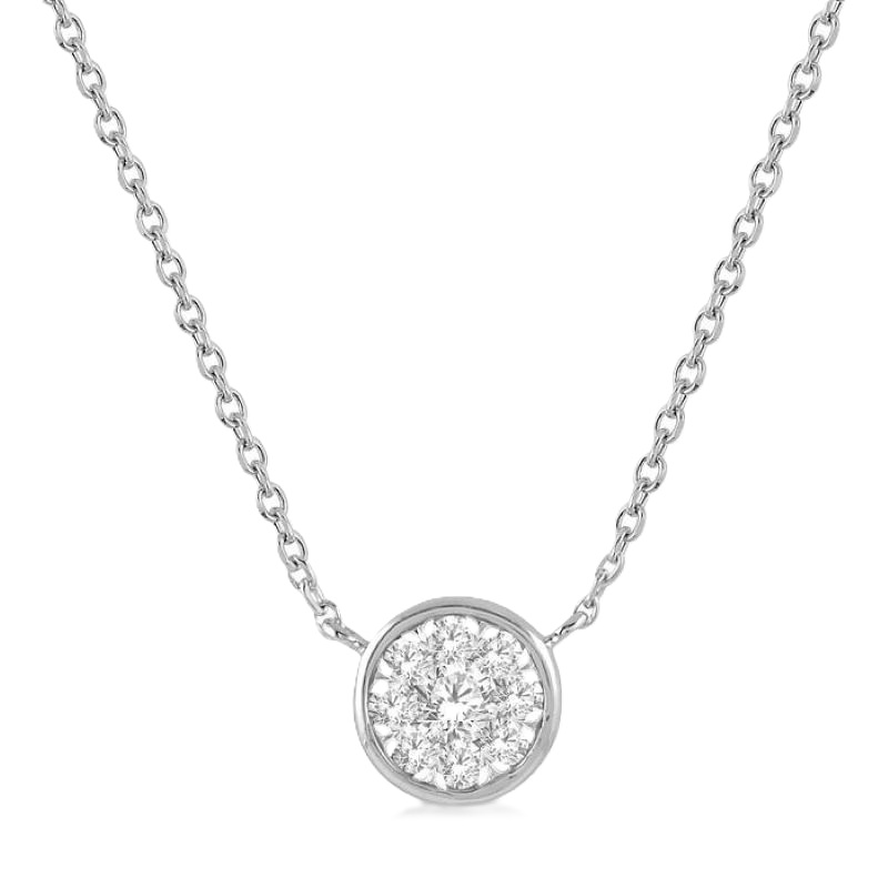 Diamond Cluster Circle Neckace Diamond Cluster Circle Neckace
