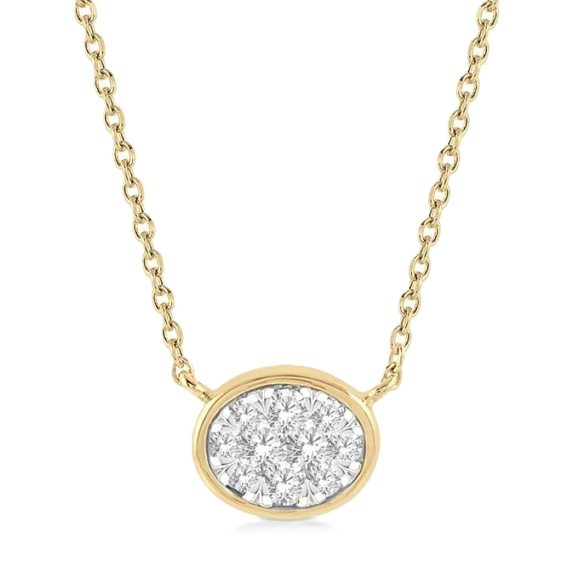 Diamond Cluster Oval Necklace Diamond Cluster Oval Necklace