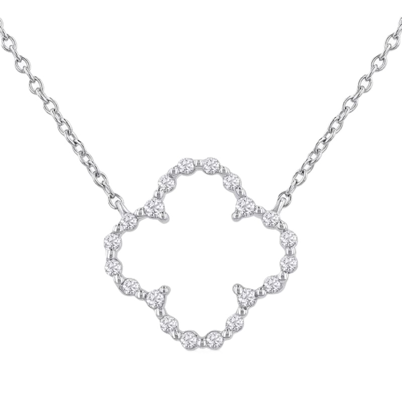 Silver Clover Diamond Fashion Pendant Silver Clover Diamond Fashion Pendant