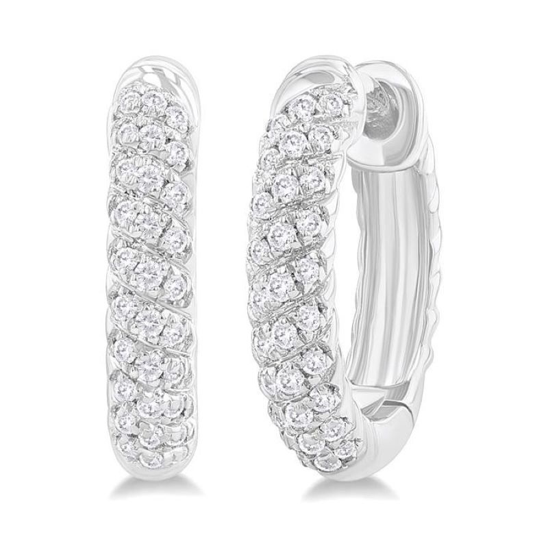 Diamond Twist Petite Huggie Earrings Diamond Twist Petite Huggie Earrings