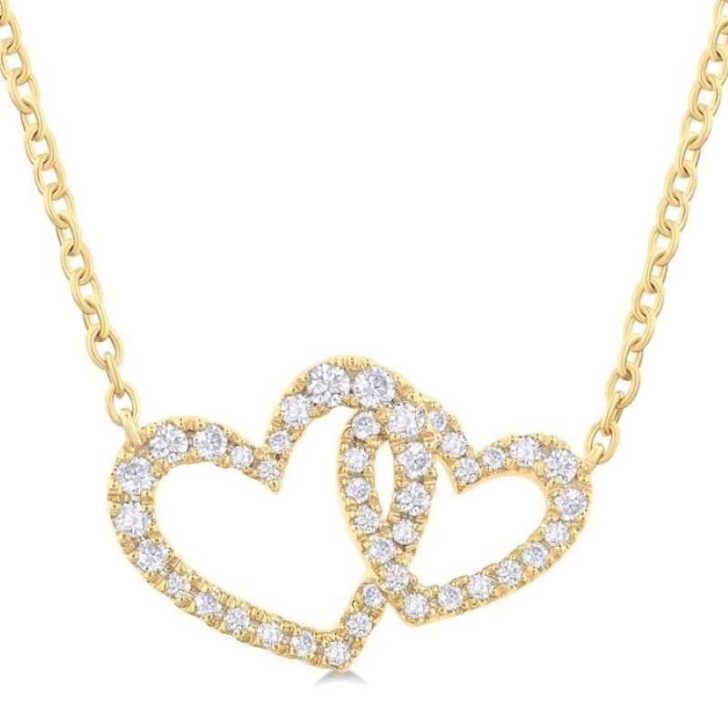 Diamond Double Heart Necklace Diamond Double Heart Necklace