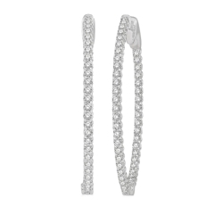 1.00cttw Diamond In and Out Oval Hoop Earrings thumbnail 1
