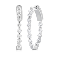 1.00cttw Diamond In-Out Hoop Earrings thumbnail 1