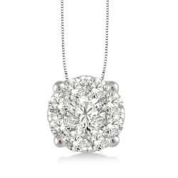 1/2 Ctw Diamond Pendant in 14K White Gold with Chain thumbnail 1