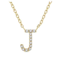 Block 'J' Initial Diamond Pendant thumbnail 1