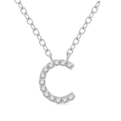Block 'C' Initial Diamond Pendant thumbnail 1
