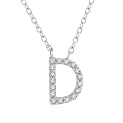 Block 'D' Initial Diamond Pendant thumbnail 1