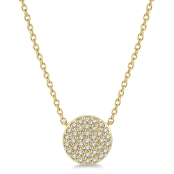 Round Disc Diamond Necklace thumbnail 1
