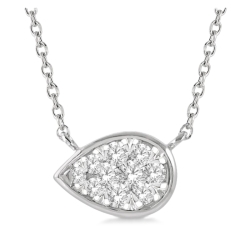 Diamond Cluster Pear Necklace thumbnail 1