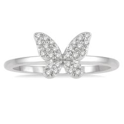 Diamond Butterfly Stackable Ring thumbnail 1