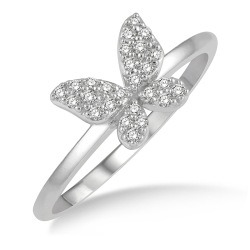 Diamond Butterfly Stackable Ring thumbnail 2