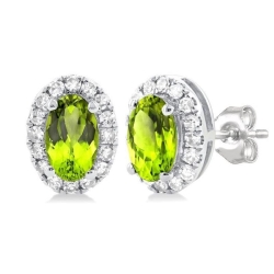 Peridot and Diamond Earrings thumbnail 1