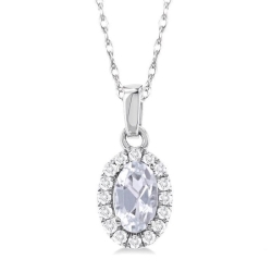 White Topaz and Diamond Pendant thumbnail 1