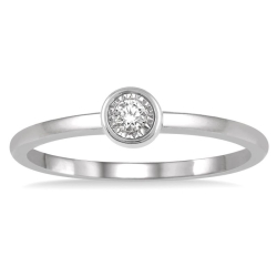 10k White Gold .03ct Round Diamond Promise Ring thumbnail 1