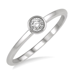 10k White Gold .03ct Round Diamond Promise Ring thumbnail 2