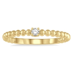 Diamond Rope Bead Stackable Ring thumbnail 1