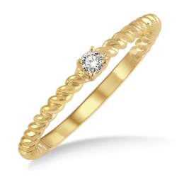 Diamond Rope Bead Stackable Ring thumbnail 2