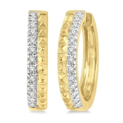 Diamond Pyrmaid Petite Huggie Earrings thumbnail 1