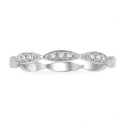 14k White Gold Diamond Stackable Ring thumbnail 1