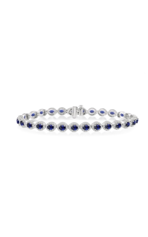 14k White Gold Sapphire & Diamond Bracelet