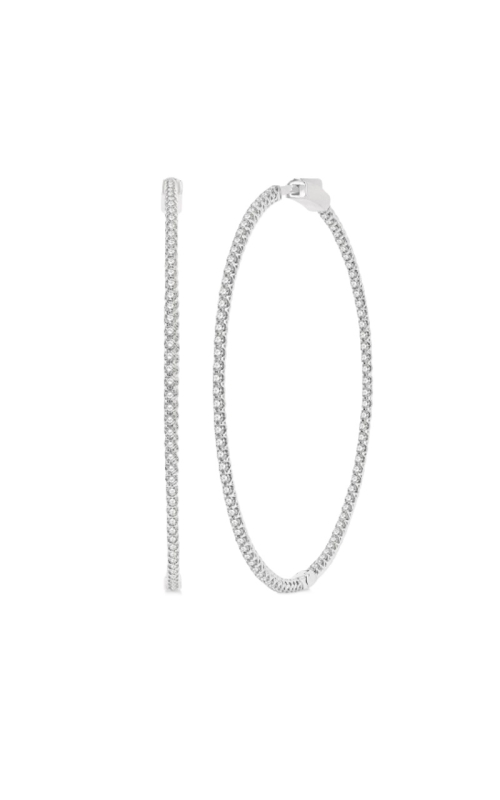 2 Ctw Inside-Out Diamond 2-Inch Hoop Earrings