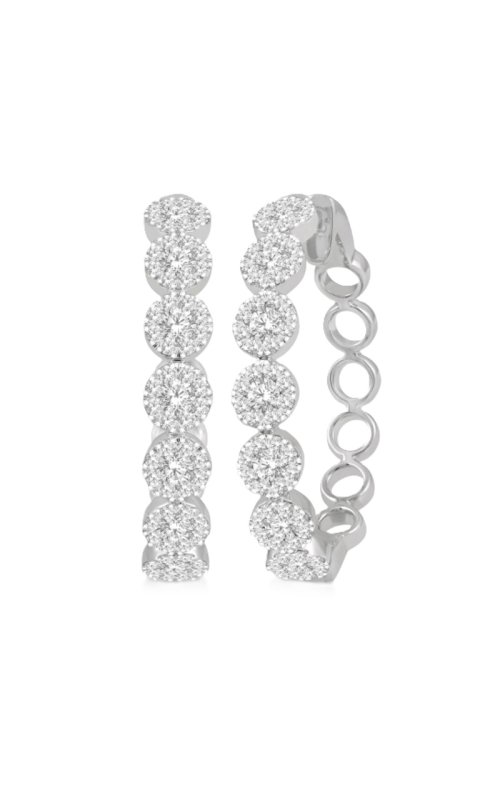 Diamond Cluster Hoop Earrings 2.00cttw