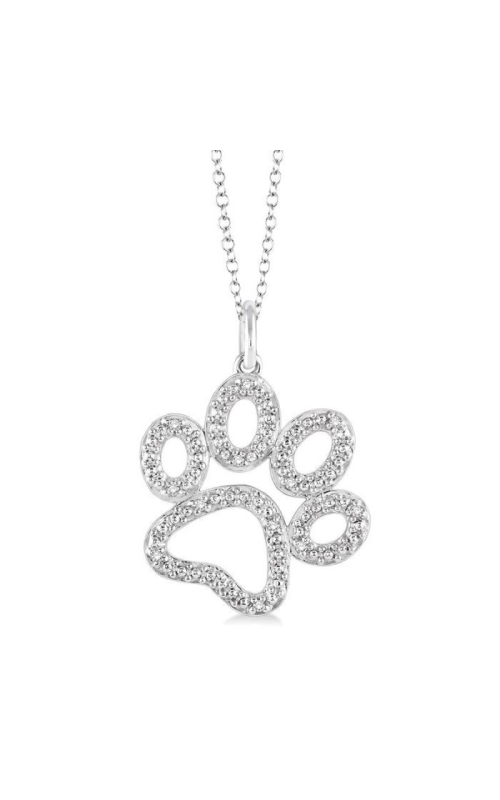 Silver Diamond Dog Paw Pendant