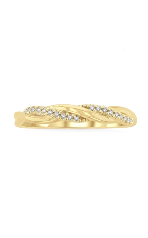 10k Yellow Gold Diamond Swirl Fashion Ring